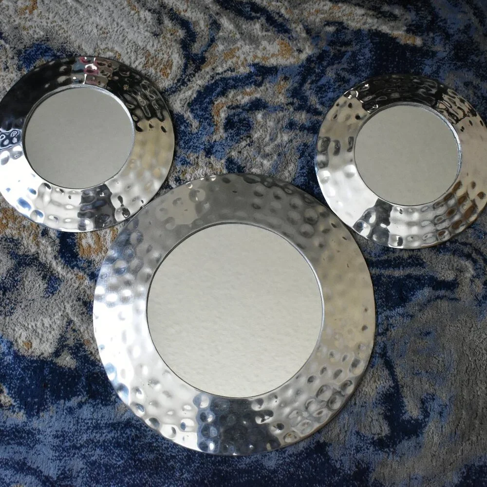 2000'S DISNEY CRUISE LINE Cruise Prop MICKEY MOUSE HEAD SILVER PLATED MIRROR SET